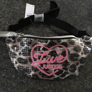 NWT justice leopard print fanny pack